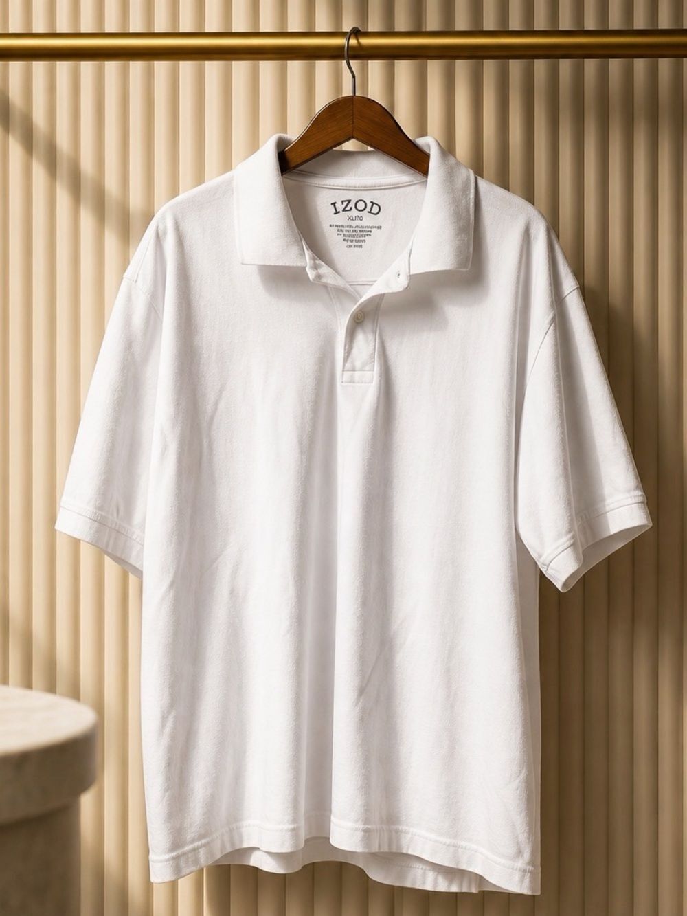 IZOD White Short-Sleeve Polo Mens XL Pima Cotton